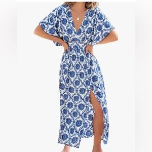 CUPSHE Women's Plunging V Neck Beach Dress